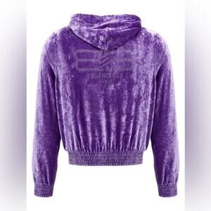 Balenciaga Zipped Velvet Hoodie Purple Sequin Velvet Hoodie XL AUTHENTIC